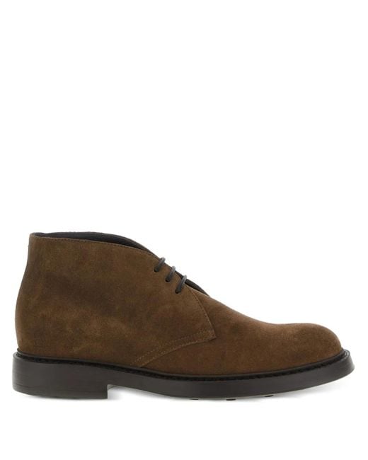 Doucal's Brown Suede Lace-Up Boots for men