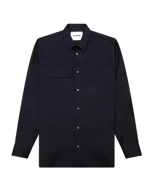 Jil Sander Blue Pocket Button-Up Shirt for men