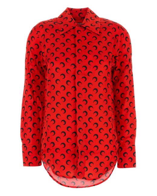 MARINE SERRE Blouse Met Print in het Red