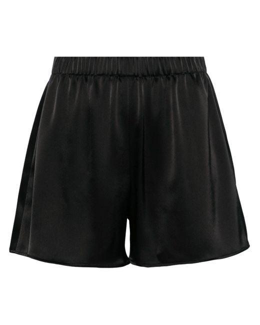 David Koma Black Elasticated-waistband Satin Mini Shorts