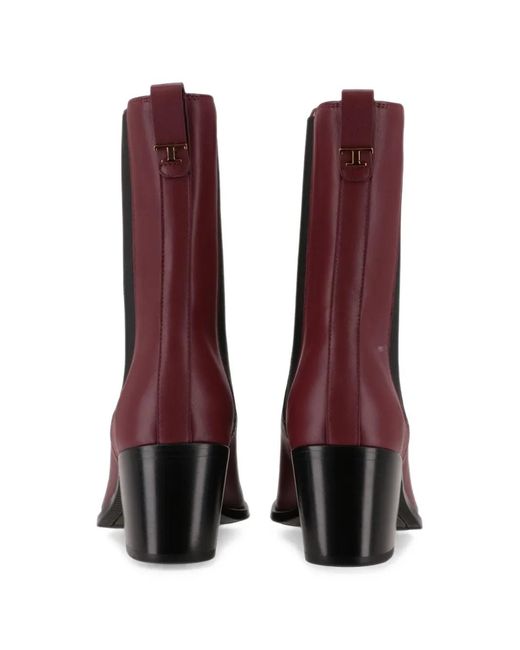 Tod's Purple Elasticated-Panel Ankle Boots
