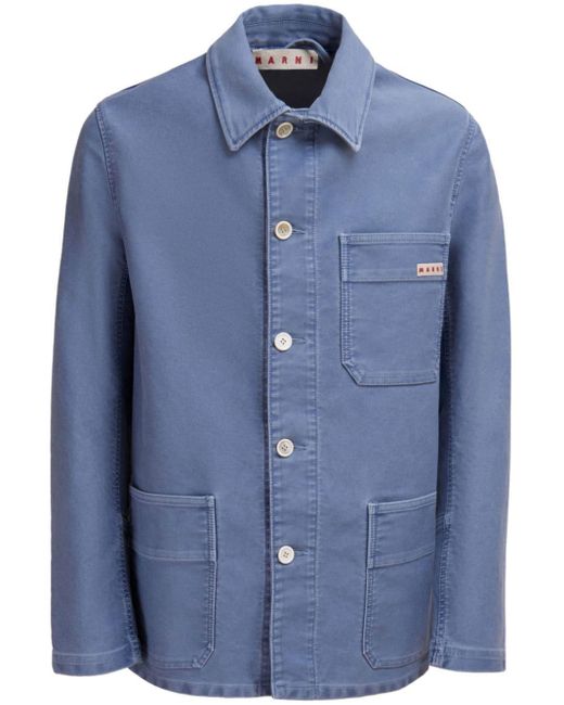 Marni Blue Cotton Shirt Jacket for men