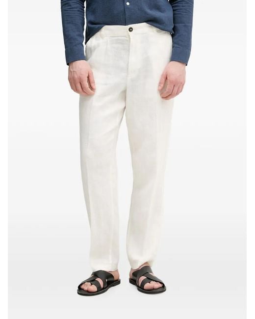 Benetton Blue Pressed-Crease Chino Trousers for men