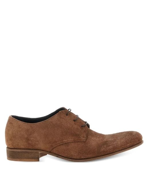 Julianne Brown Suede-Leather Lace-Up Shoes for men