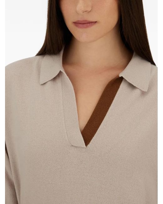 Herno White Stocking Stitched Cashmere Knit Top