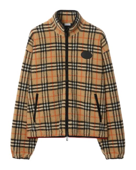 Burberry Brown Jacket With A Distinctive Check Pattern for men