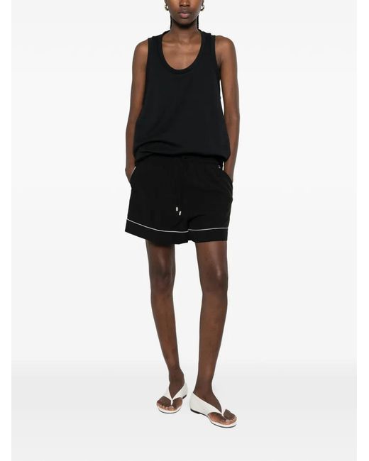Sportmax Black Piped Drawstring Shorts