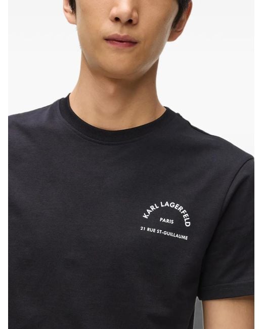 Karl Lagerfeld Black Rue St-Guillaume Slim-Fit T-Shirt for men