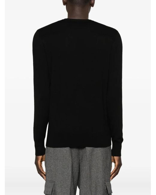 Patrizia Pepe Black Crew-Neck Sweater for men