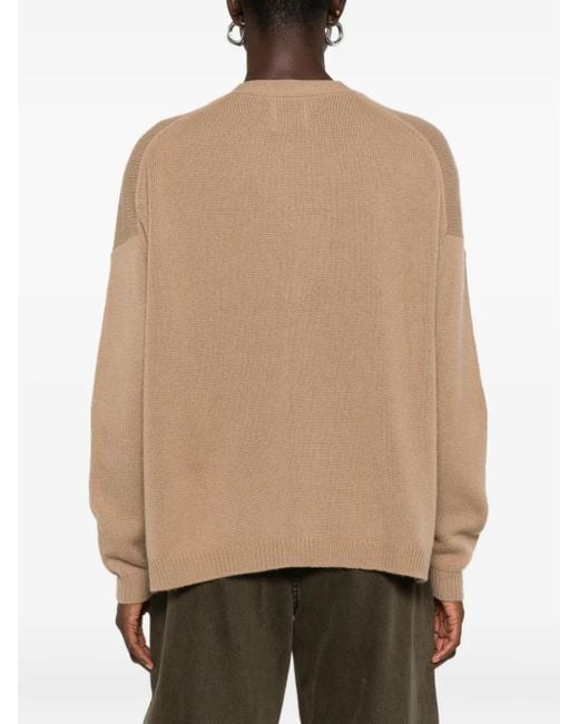 Allude Natural Button-Front Cashmere Cardigan