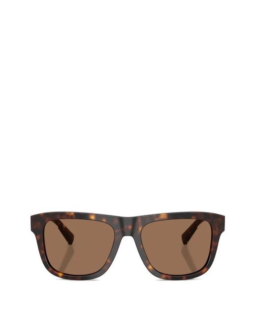 Dolce & Gabbana Brown Tortoiseshell-Effect Square-Frame Sunglasses