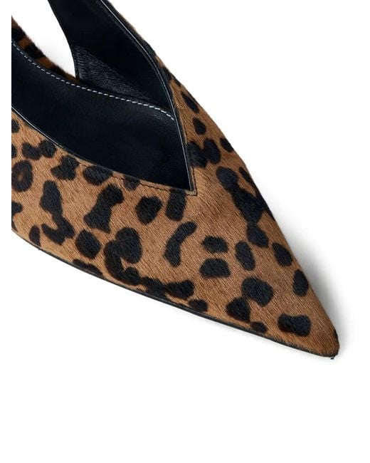 Totême  Brown Pony Leather Slingback Pumps