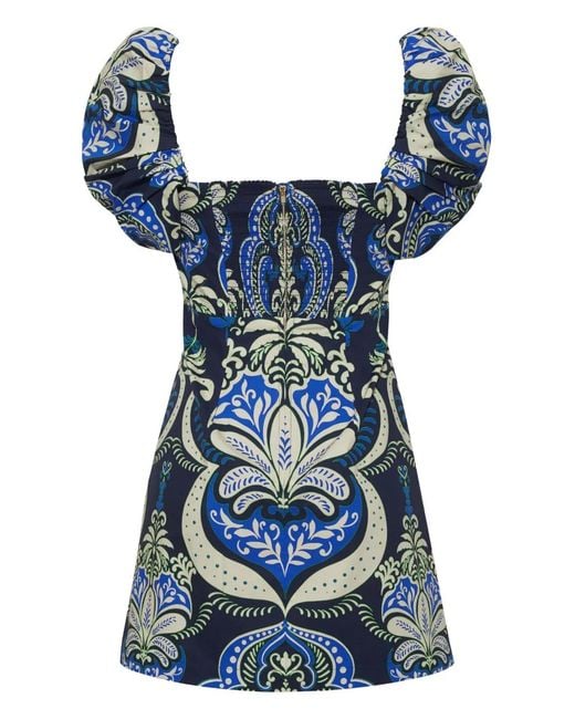 Vestido corto Kelly de manga farol Cara Cara de color Blue