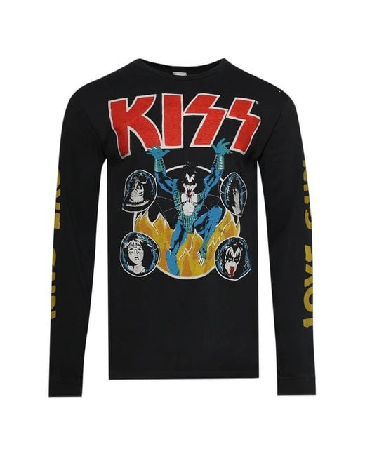 MadeWorn Black Kiss Long-Sleeve Graphic T-Shirt for men