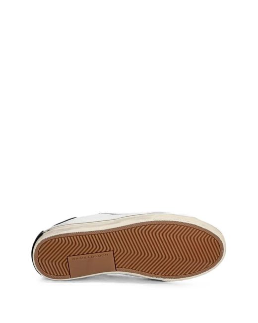 Crime London White Distressed Panelled Sneakers for men