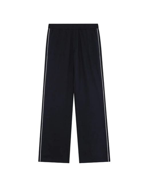 MSGM Blue Piping-Detail Elasticated-Waistband Trousers for men