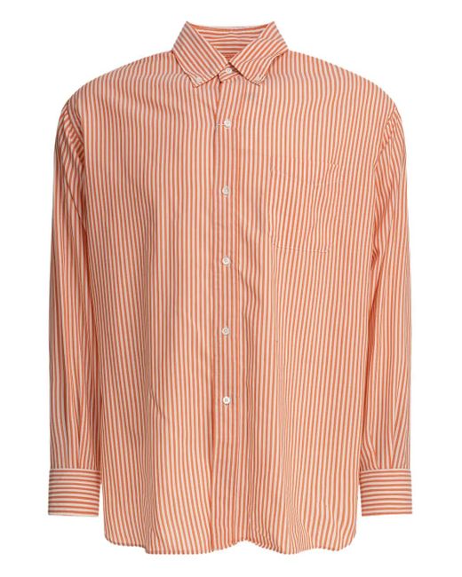 Beams Plus Pink Striped Button-Down Shirt for men