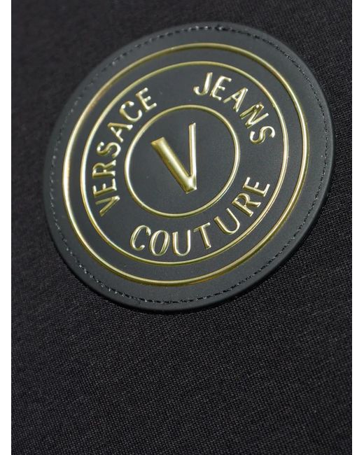 Versace Jeans Couture Black Logo-Patch T-Shirt for men