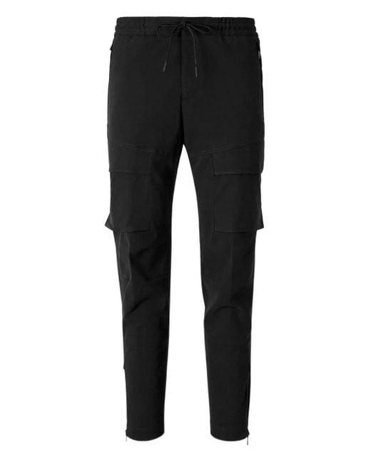 PT Torino Black Elasticated-Waistband Pocket Trousers for men