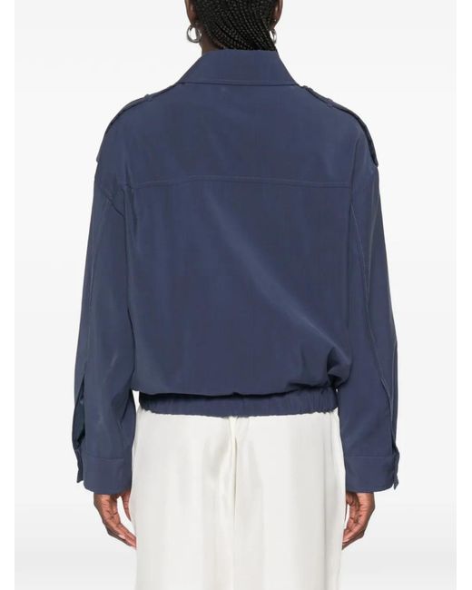 ViCOLO Blue Elasticated-Hem Jacket