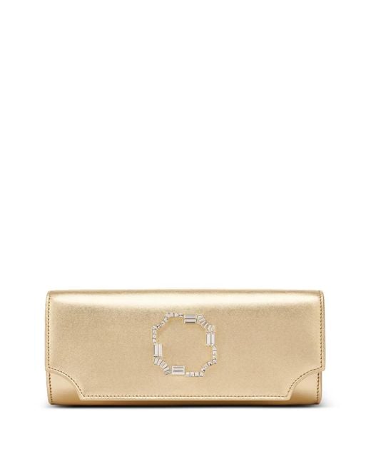 Malone Souliers Natural Vivien Crystal-Embellished Clutch Bag