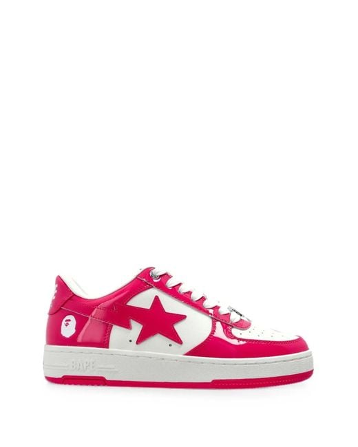 A Bathing Ape Pink Patent-Leather Bape Sta Sneakers
