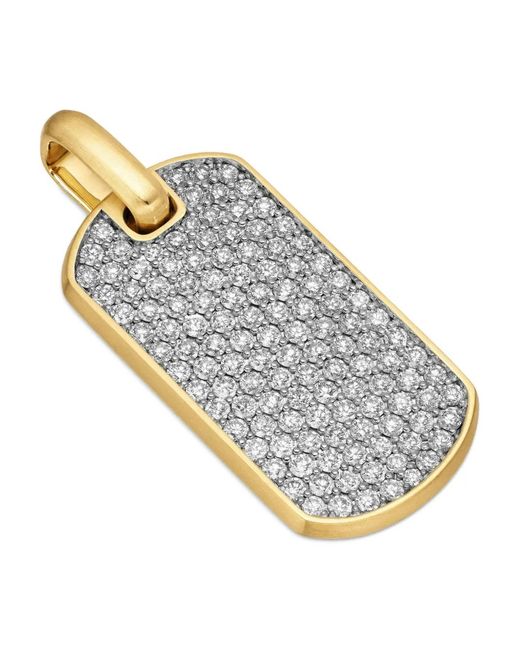 David Yurman Metallic 18Kt Chevron Diamond Tag (35Mm) for men