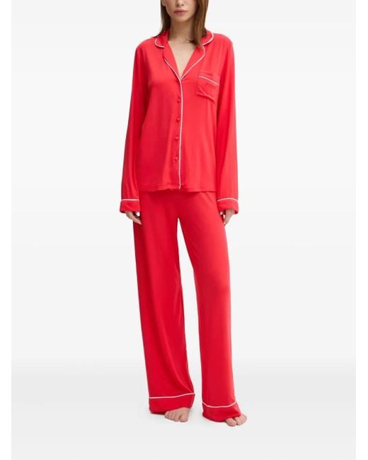 Guess Red Piped-Trim Pyjamas