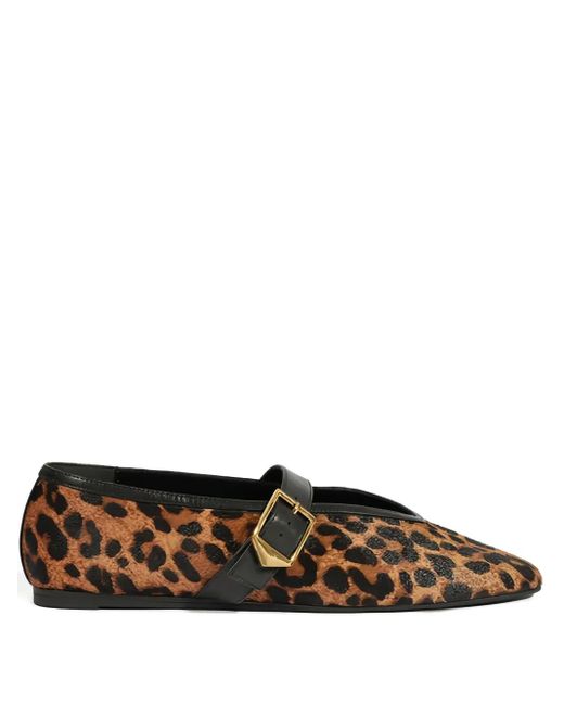 SCHUTZ SHOES Brown Ballerinas mit Leoparden-Print