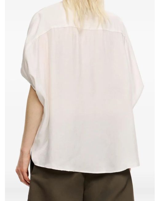 Bimba Y Lola White Short-Sleeved Buttoned Shirt
