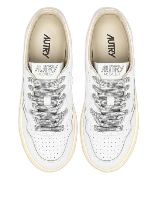 Autry White Medalist Platform Sneakers
