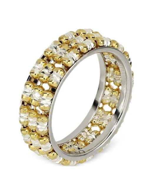 Desmo Metallic Infinity Round Ring Mit Perlen