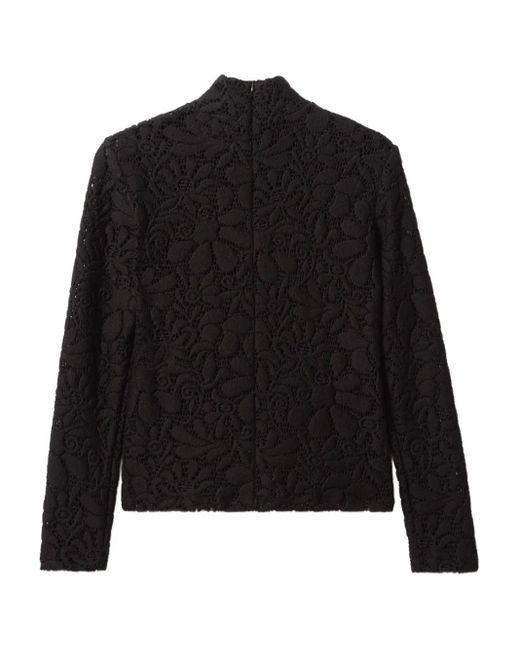 LaDoubleJ Black Lace Turtleneck Top