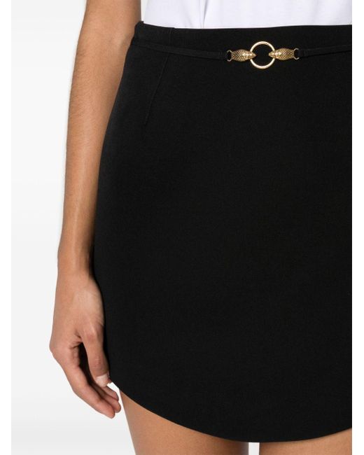Just Cavalli Black Logo-engraved Mini Skirt