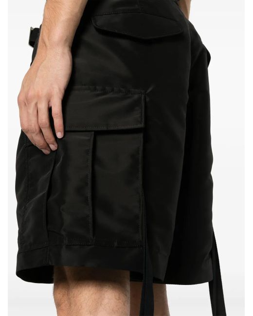 Sacai Black Belted Cargo Shorts for men