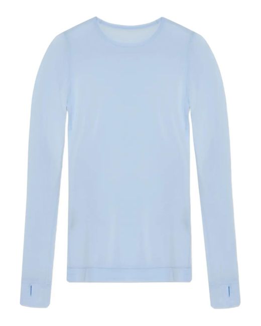 Issey Miyake Like Skin Top Met Lange Mouwen in het Blue