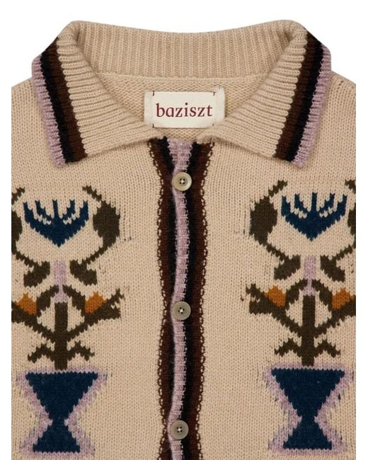 BAZISZT Natural Garden Floral Cardigan for men