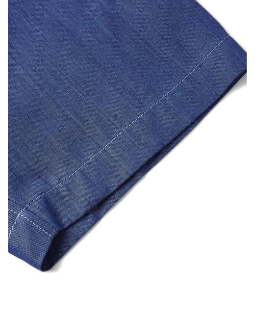 Shanghai Tang Blue Short-Sleeve Shirt for men