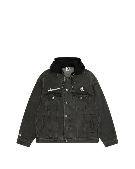 Aape By A Bathing Ape Black Hooded Cotton Jacket for men