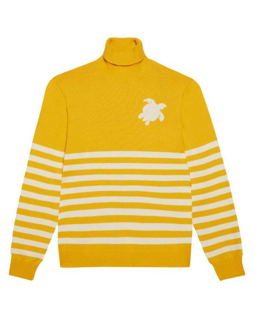 Vilebrequin Flegere Pullover mit Intarsien-Logo in Yellow für Herren