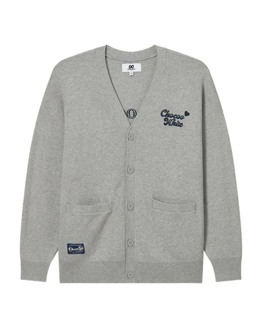 Chocoolate Vest Met Geborduurde Teddybeer in het Gray