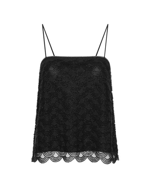 ROTATE BIRGER CHRISTENSEN Black Blouse Brodée De Sequins