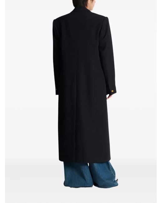 Balmain Black Single-Breasted Coat for men