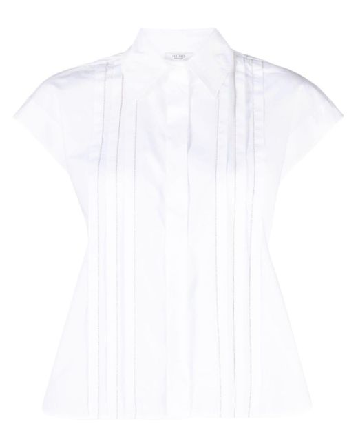 Chemise en popeline à plis Peserico en coloris White