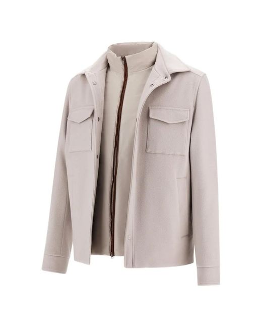 Herno White Cashmere Shirt Jacket for men