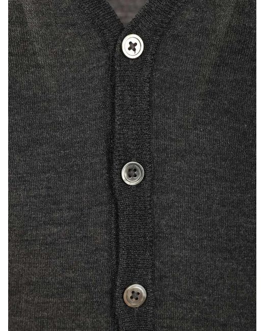 Al Duca D'aosta Black Wool Vest for men