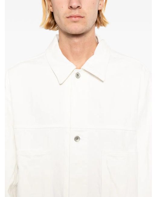 Studio Nicholson Button-Up Denim Jack in het White voor heren