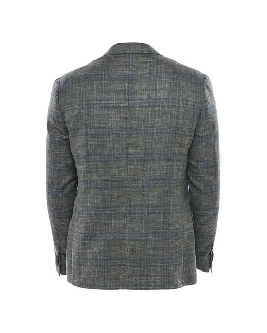 Corneliani Gray Gate Check-Pattern Blazer for men