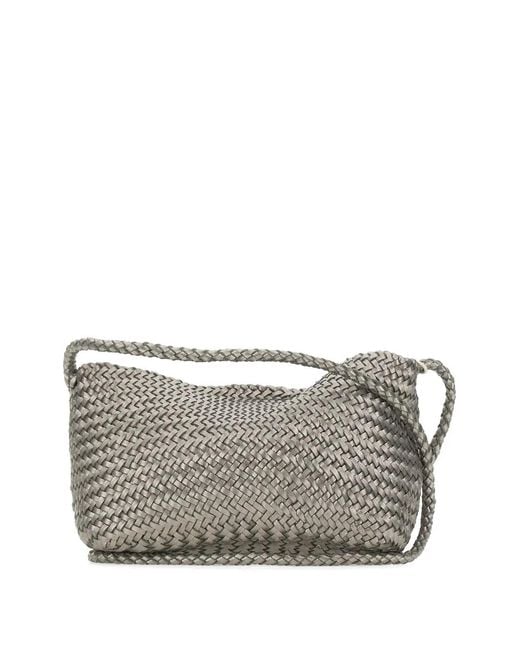 Dragon Diffusion Gray Corsina Interwoven Shoulder Bag