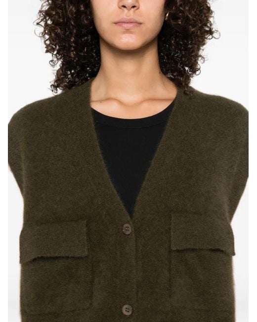 P.A.R.O.S.H. Green Maglia Pocket Sleeveless Cardigan